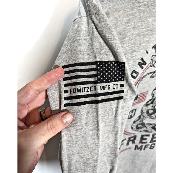 Howitzer MFG Men's Longsleeve Tee Don't Tread On Me Military Grunt USA Sz L Gray - Picture 3 of 5